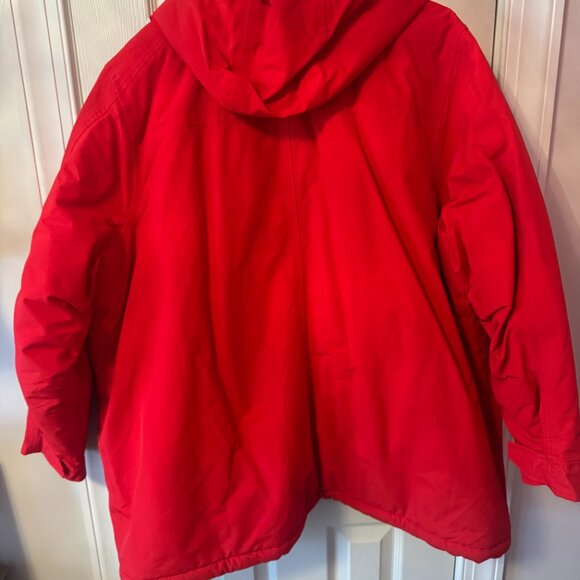 Lands End 3X Lined, Hooded Jacket, Red - Picture 2 of 3